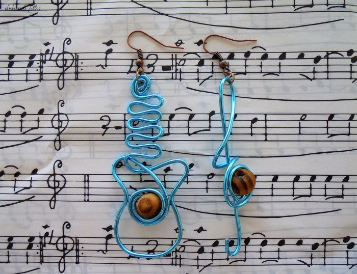 boucles d'oreilles fil aluminium guitare lubies de filles1