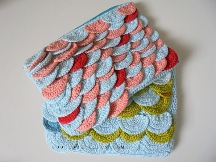 Pochette écailles de poisson phildar lubiesdefilles.com 2