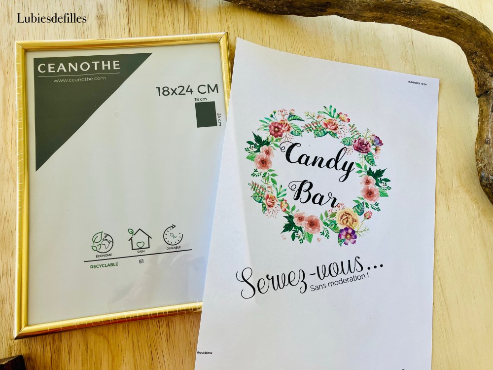 Cadre affiche bar à gourmandises |DIY|